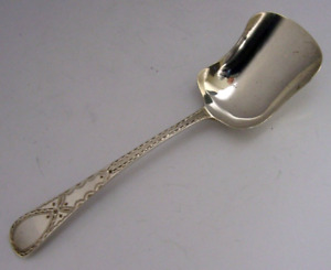 Georgian English Solid Sterling Silver Caddy Spoon Sugar Scoop 1829 Antique