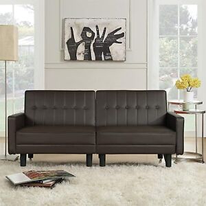 Futon Sofa Bed Couch And Sleeper Sofas Faux Leather Loveseat For Living Room