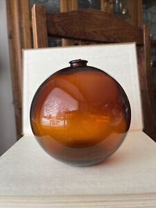 Rare Vintage 6 Blown Japanese Chinese Glass Fishing Float Buoy Amber Brown