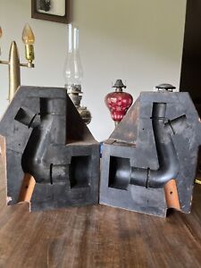 Vintage 2 Piece Industrial Wood Foundry Mold Pattern