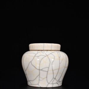 4 3 China Antique Ming Dynasty Chenghua Mark Ge Kiln Porcelain White Glaze Pot