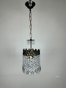 Antique Brass Crystals Chandelier Lighting Ceiling Lamp Light Fixtures 1960 S