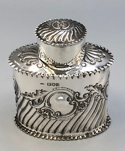 Antique Sterling Silver Tea Caddy With English Hallmarks 4 5 X 4 Ca1900