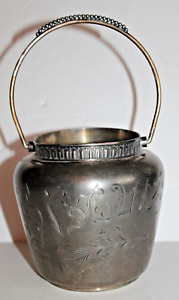 Antique Monarch Triple Silverplate Biscuit Jar 5 1 2 Tall