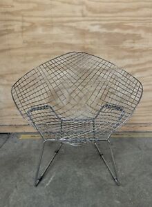 Knoll Harry Bertoia Diamond Chrome Lounge Chair Midcentury