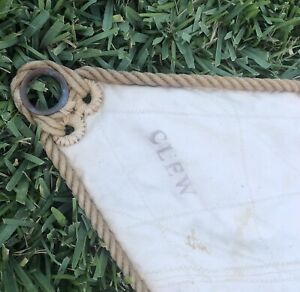 Antique Canvas Sail From Wooden Sailboat