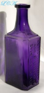 Original Antique Zemo For Diseases Purple Quack Patent Medicine Bottle Blown Bim