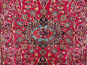 6x9 Colorful Antique Rug Red Oriental Vintage Handmade Hand Knotted Fine Carpet
