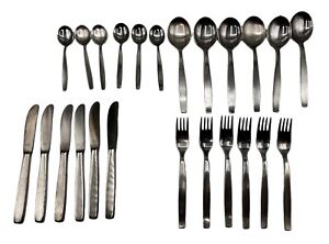 Vintage German Silver Plate Sgs 90 Flatware 24 Piece Fork Knife Spoons 6 Each