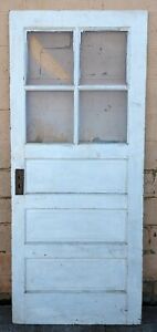 35 5x84 Antique Vintage Solid Wood Wooden Exterior Entry Door Window Wavy Glass