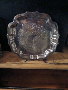 Vintage Oneida Usa Silver Plated 10 Serving Tray Platter