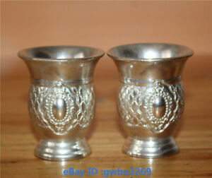 Collect Exquisite Chinese Old Tibet Silver Wine Glass Cup 20709