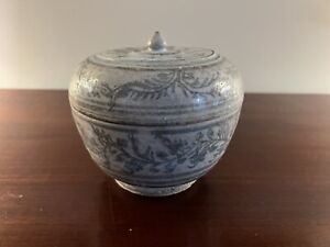 Hoard Shipwreck Antique 15th Century Covered Box Spice Jar Porcelain 