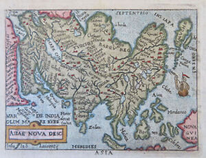Asia Continent India Arabia China Japan C 1655 Ortelius Rare Miniature Map