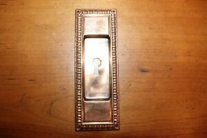 Antique Vintage Egg Dart Brass Bronze Copper Look Pocket Door Escutcheon S 161