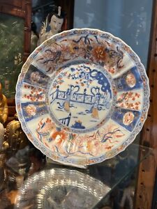 Antique Chinese Kangxi Period Porcelain 18c Imari Flower Dish Antique