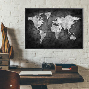 World Map Vintage Poster Middle Ages Wall Prints Art Decor 24 X 32 Inch J11