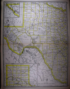1889 Railroad Map West Texas Authentic Mcnally Map Xlg20x28 036