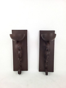 Cast Iron Wall Sconces Painted Brown 16 