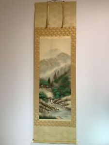 Japanese Hanging Scroll Art Painting Kakejiku Vintage Hand Paint Picture 734