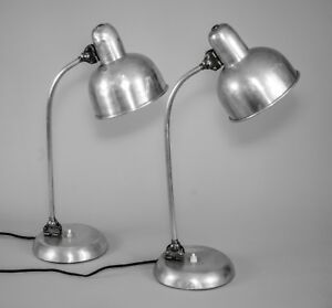 Pair Of Art Deco Industrial Desk Lamp Christian Dell Kaiser Bahaus Smaller Size