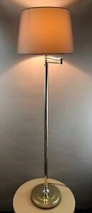 Vintage Retro Circa 1980 S Koch And Lowy Era Brass Floor Reading Lamp With Shade