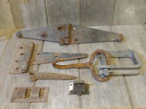 Lot Of Vintage Hinges Various Latches Barn Door Antique Decorative Use
