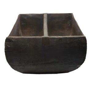 Antique Chinese Wood Rice Bucket W Dovetails Handle Metal Seams Repairs 15 