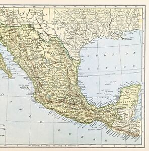 1953 Mexico Map Chihuahua Vera Cruz Jalapa Campeche Chiapas Nayarit Juarez