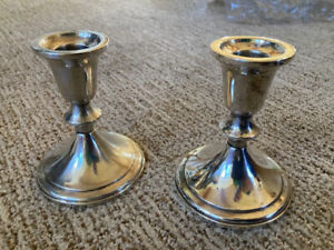 2 Towle Sterling Silver Model 732 Weighted Reinforced 4 1 2 Candlesticks