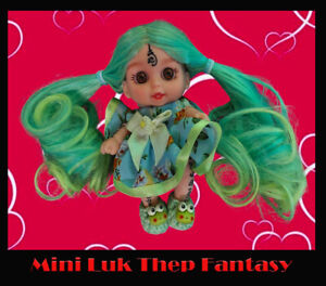 Thai Amulet Mini Luk Thep Green Spirit Fantasy 5 Money Full Tattoo By Aj Amon