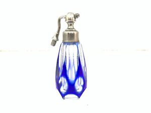 Vintage Cut To Clear Blue Perfume Atomizer