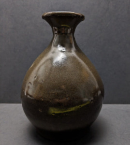 Vintage Chinese Brown Glazed Bottle Vase Monochrome Antique