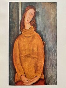 Amadeo Modigliani Rare Vintage 1950 French Lithograph Print Frau Hebuterne 1918