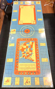 Vtg 1956 Antique Metal Presidents Racecar Card Folding Game Table 60 X 21 X25 
