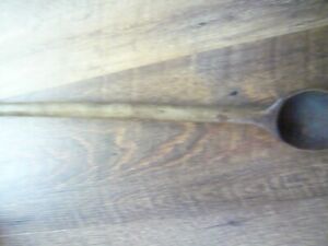 Large Antique Primitive Carved Wooden Ladle Spoon Scoop 22 