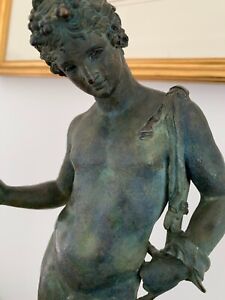 Italian Grand Tour Bronze Dionysus Narcissus Late 19th C 15in High