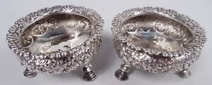 Tiffany Open Salts 4174 Antique Victorian Cellars American Sterling Silver