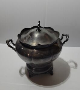 Antique Silverplate Large Soup Tureen E G Webster And Sons Quadruple Plate 057