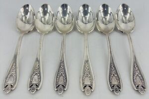 Old Colony 1911 Teaspoon Set 6 Silver Plated By 1847 Rogers Bros Monogram K
