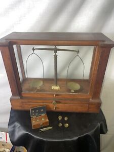 Apothecary Scale Christian Becker Bros Pharmaceutical Assay Weights Wood Display