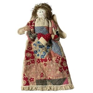 Vintage Inspired Handmade Primitive Angel Doll Vintage Quilt Dress