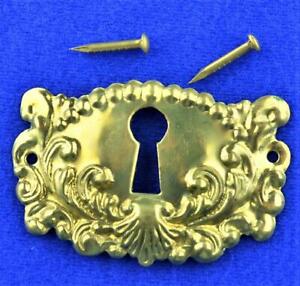 Lot Of 10 New Victorian Large Fancy Stamped Brass Keyhole Escutcheons Aab Co B