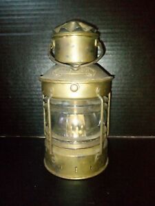 Vintage 9 5 Ankerlicht Brass Glass Oil Marine Nautical Ship Lantern
