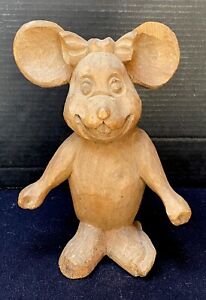 Antique Carved Wood Toy Mouse Paper Mache Mold 10 1 2 Inches Tall Cute Philipins