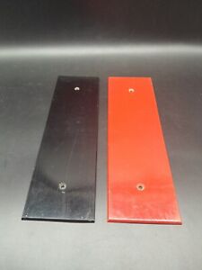 2 Vintage Acrylic Finger Plates Push Plates Red Black 1960s Mid Century 7 5x25cm