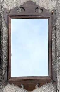 Antique Chippendale Wall Mirror 28 X 17 