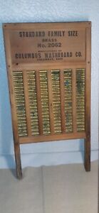Vintage Columbus Washboard Co Brass No 2062 Standard Family Size Washboard