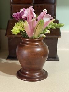 A Fine Turned Burl Mahogany Vase