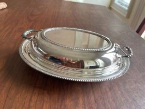 Silver Plated 11 Oval Vegetable Serving Dish W Lid